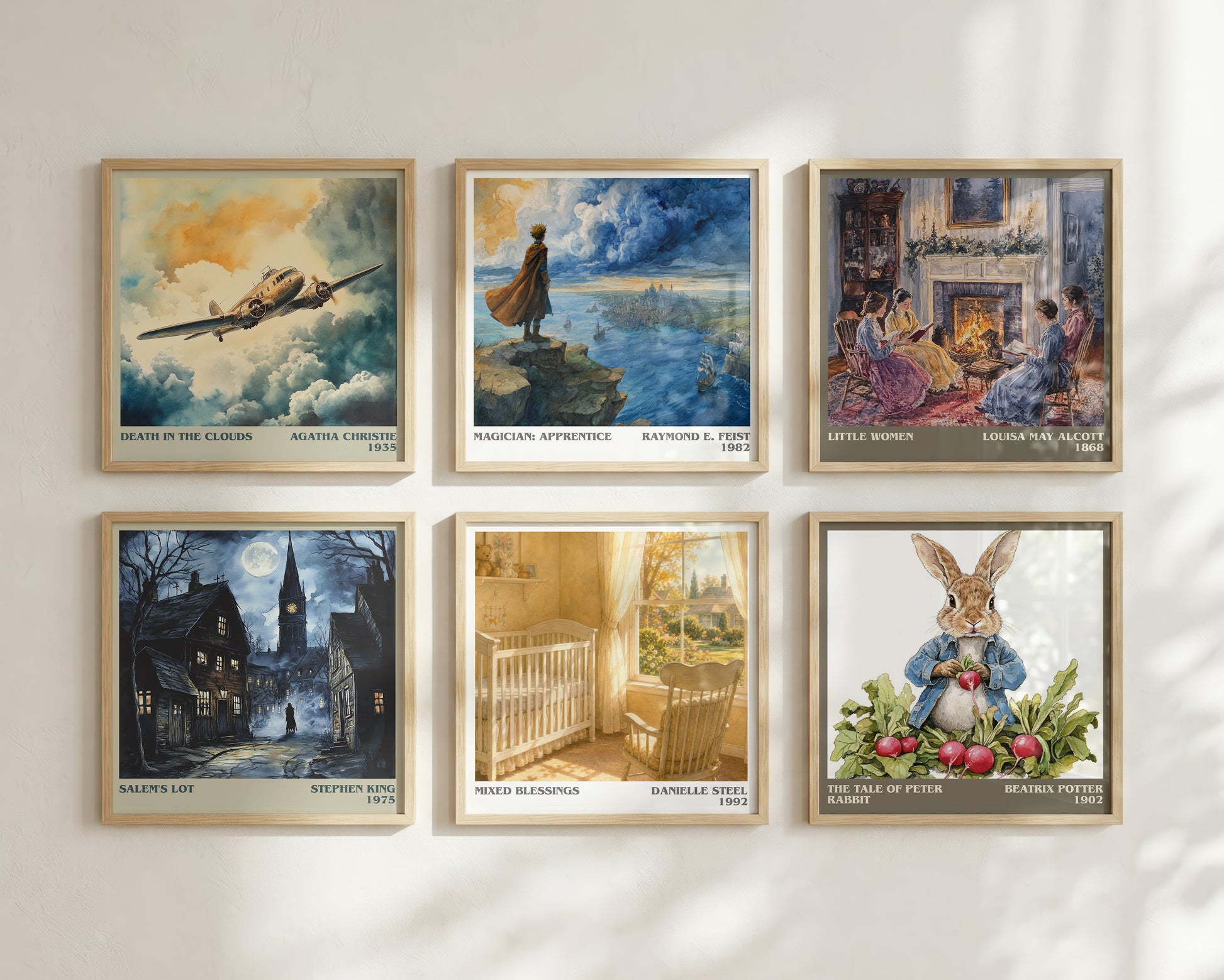 Mixed Blessings literary print framed by window – literary home decor