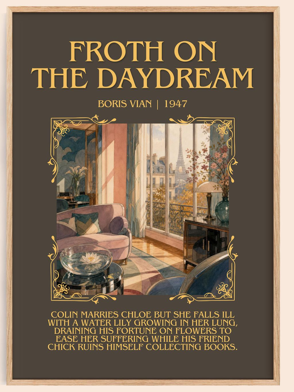 Froth on the daydream Minimalist Book Poster by Boris Vian – book poster