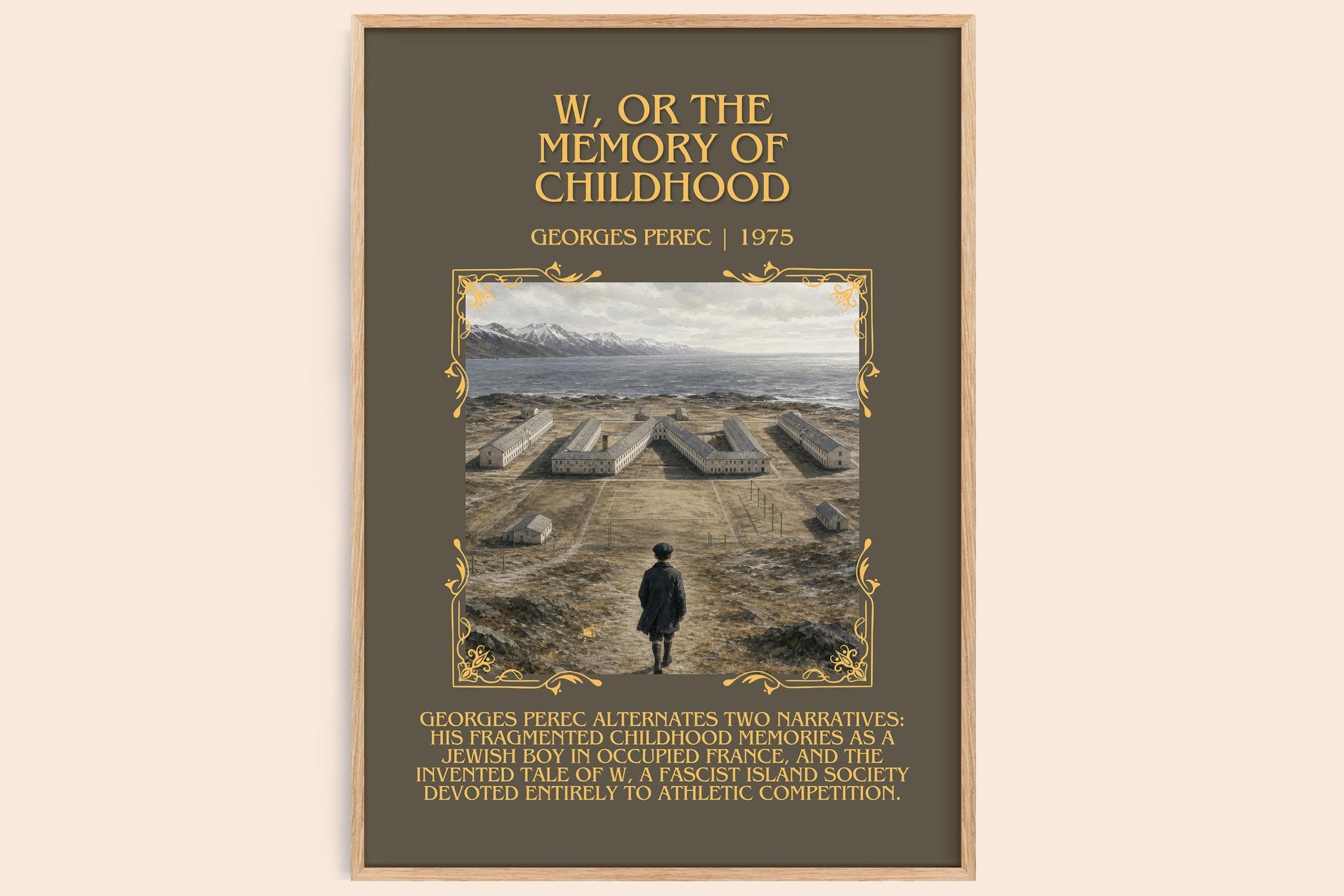 W, or the Memory of Childhood Minimalist Book Poster by Georges Perec