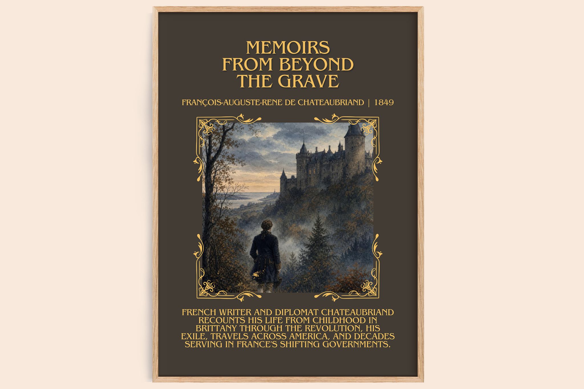 Memoirs From Beyond the Grave Minimalist Book Poster by François-Auguste-René de Chateaubriand