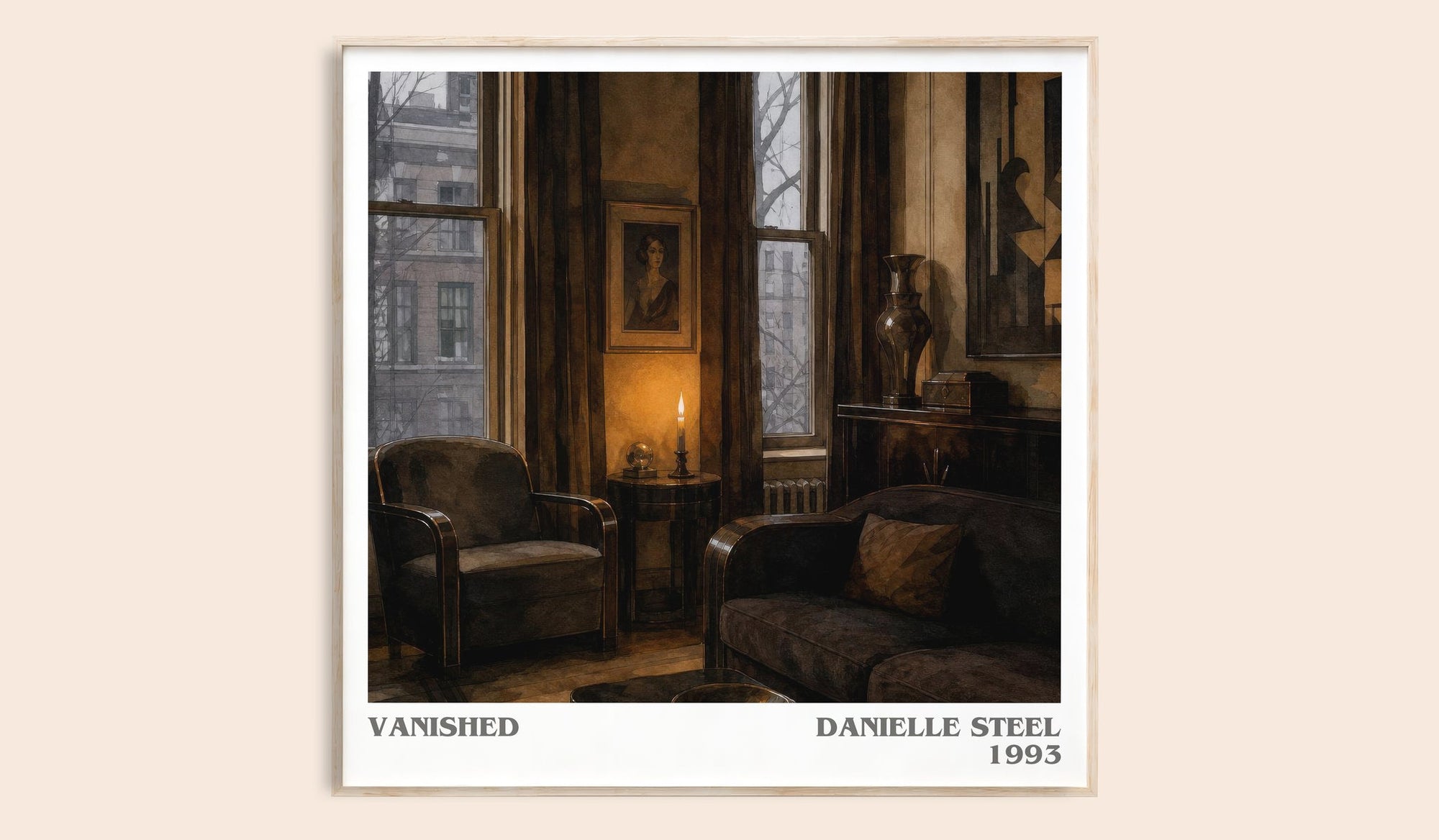 Vanished literary book poster by Danielle Steel – framed literary art print