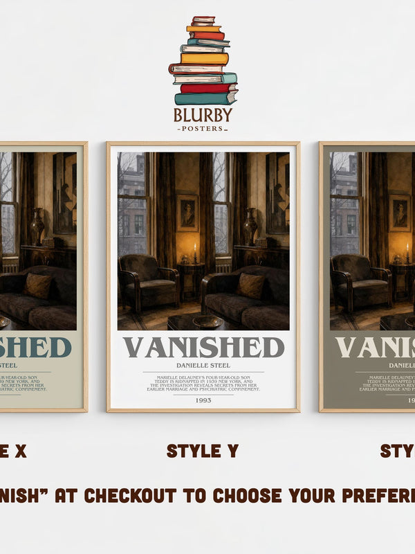 Vanished bookish print in frame leaning in hallway – romance wall art