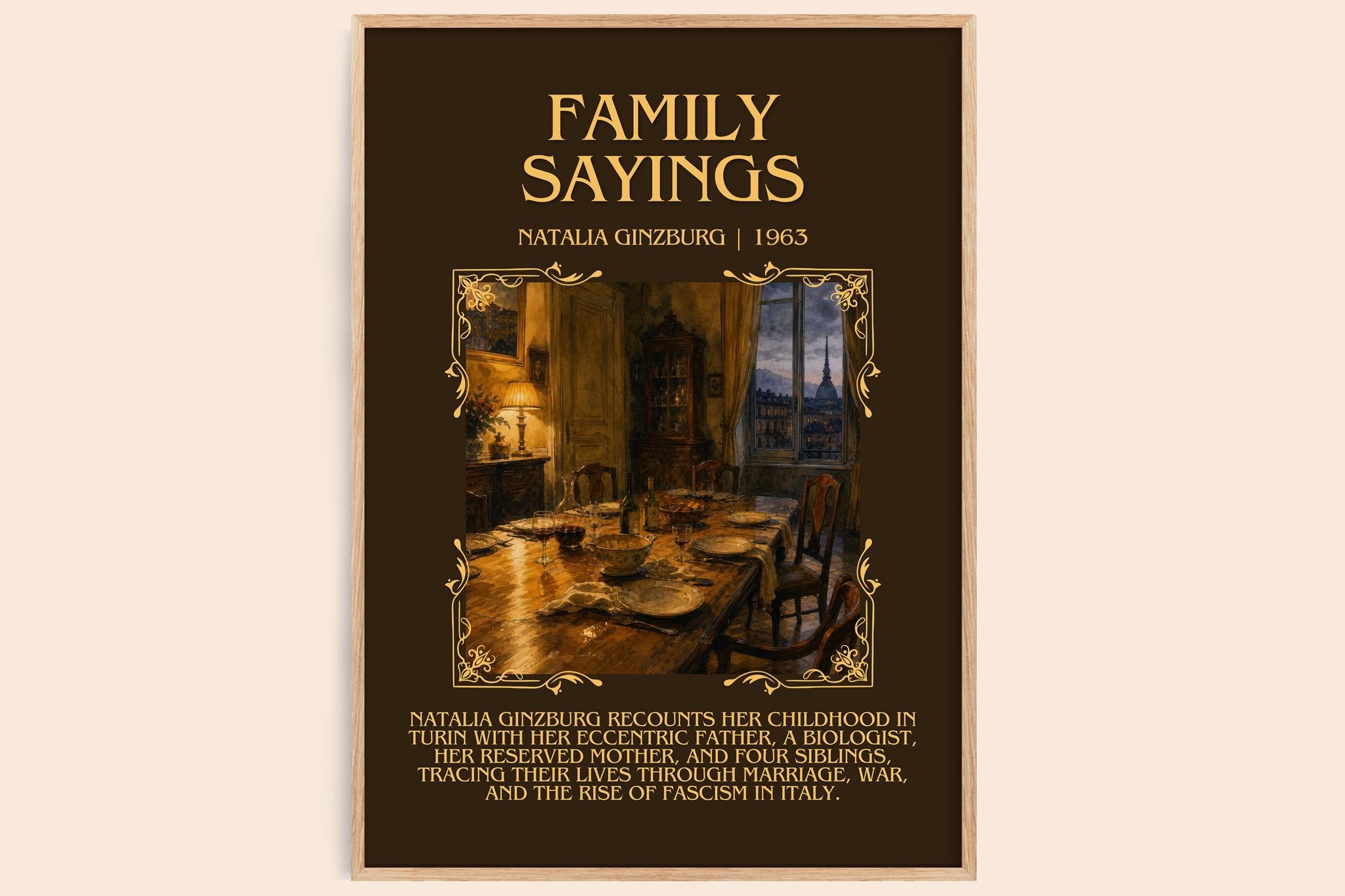 Family Sayings Minimalist Book Poster by Natalia Ginzburg