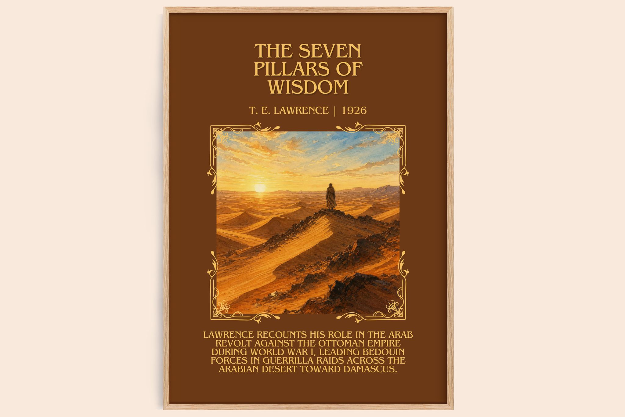 The Seven Pillars of Wisdom Minimalist Book Poster by T. E. Lawrence