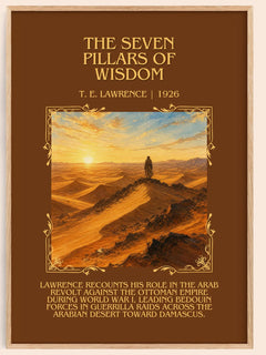 The Seven Pillars of Wisdom Minimalist Book Poster by T. E. Lawrence – book poster