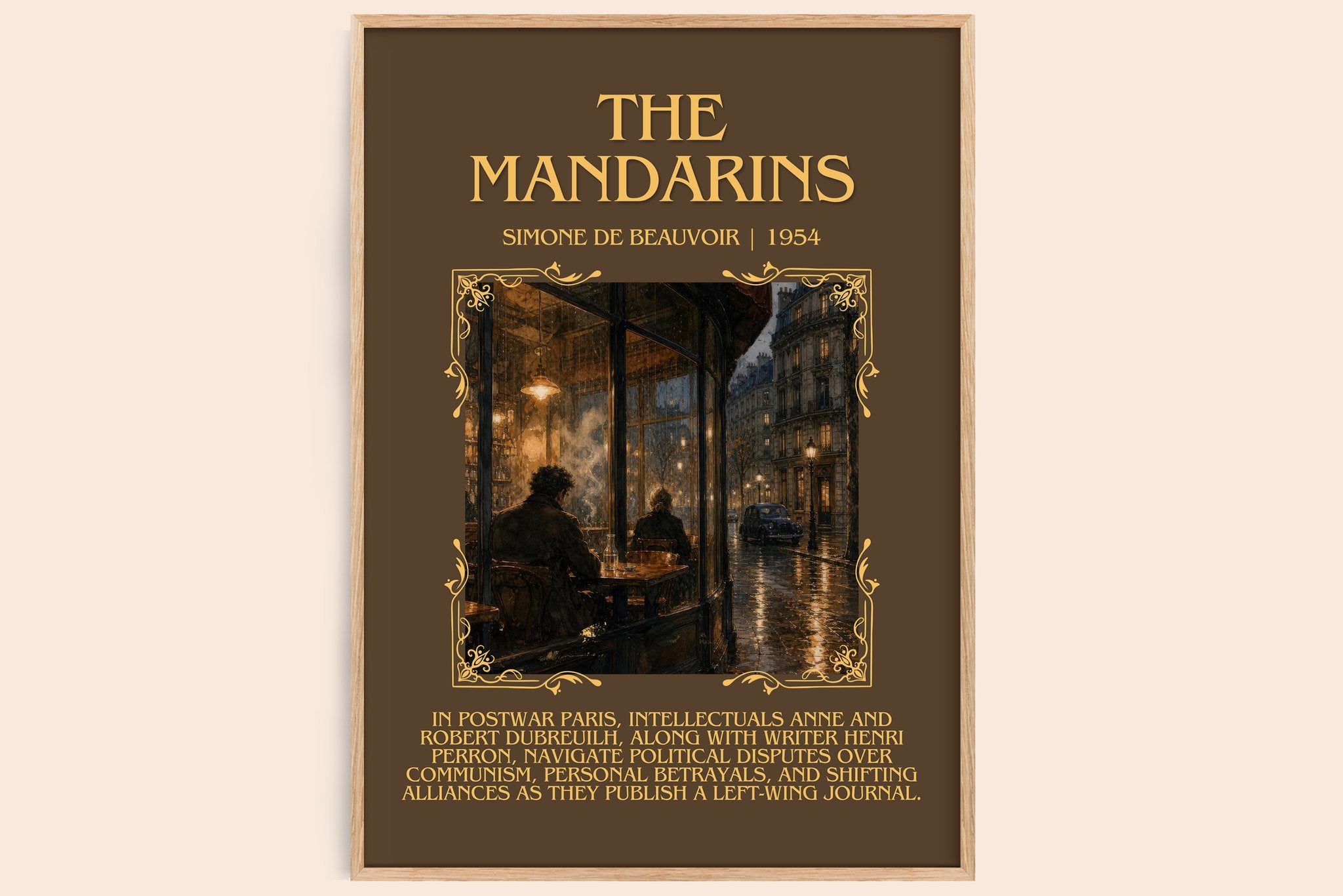 The Mandarins Minimalist Book Poster by Simone de Beauvoir