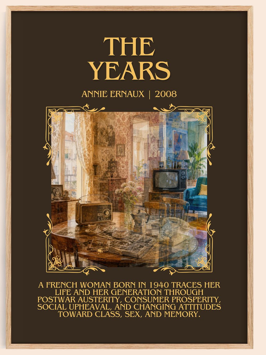 The Years Minimalist Book Poster by Annie Ernaux – book poster