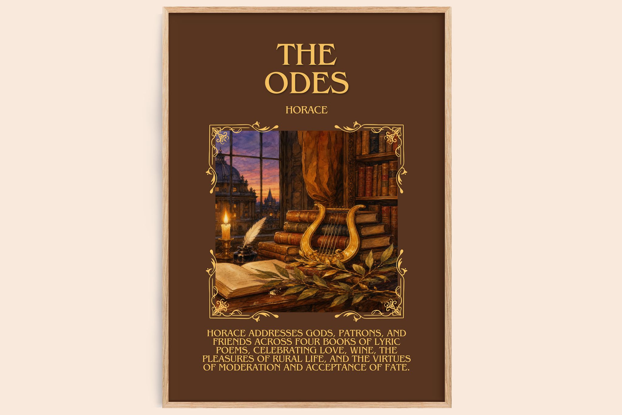 The Odes Minimalist Book Poster by Horace