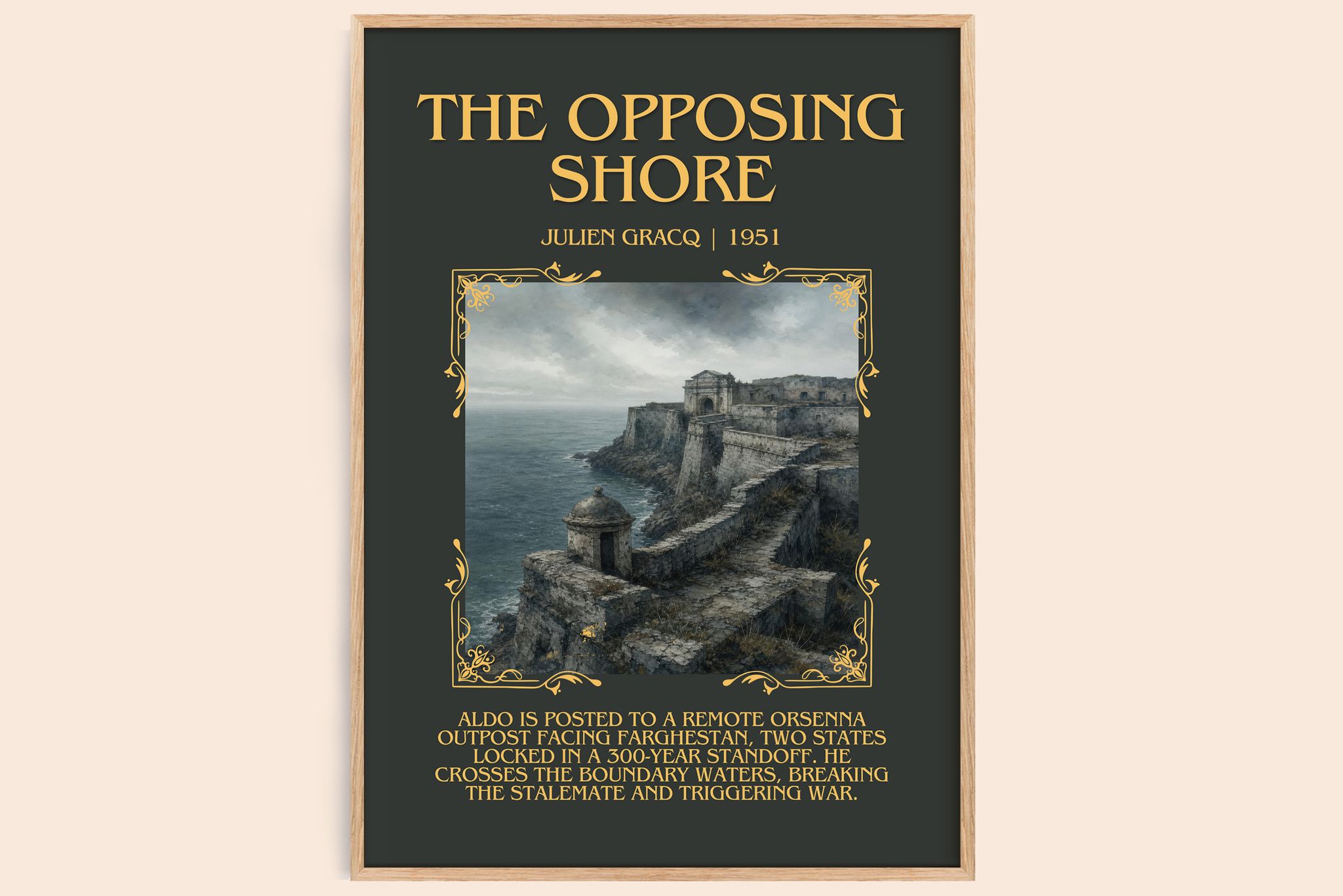 The Opposing Shore Minimalist Book Poster by Julien Gracq