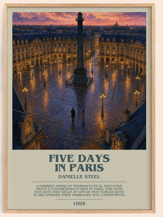 Five Days In Paris Bookish Wall Art by Danielle Steel