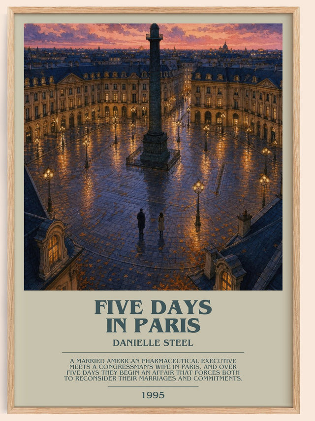Five Days In Paris Bookish Wall Art by Danielle Steel
