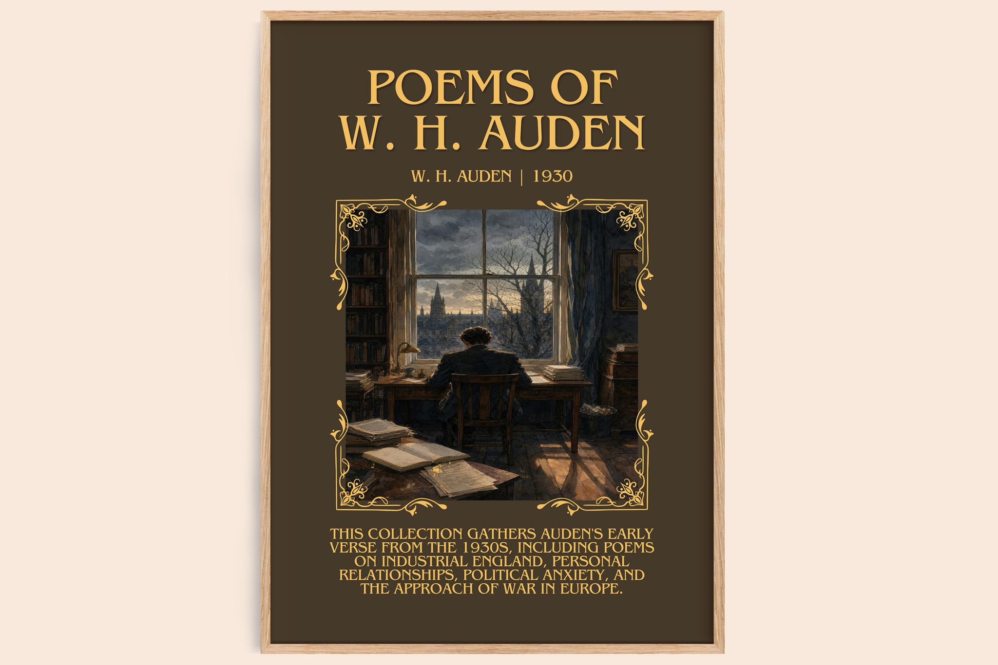 Poems of W. H. Auden Minimalist Book Poster by W. H. Auden