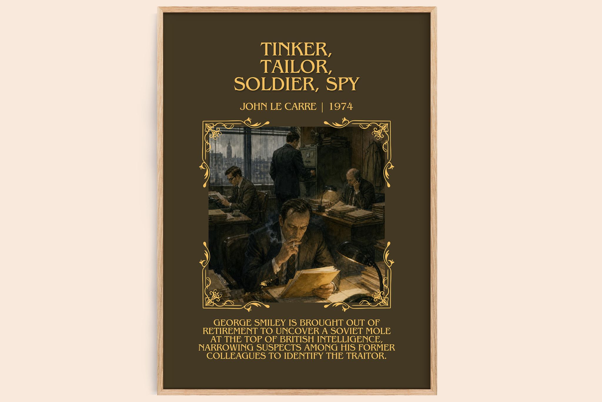 Tinker, Tailor, Soldier, Spy Minimalist Book Poster by John le Carré