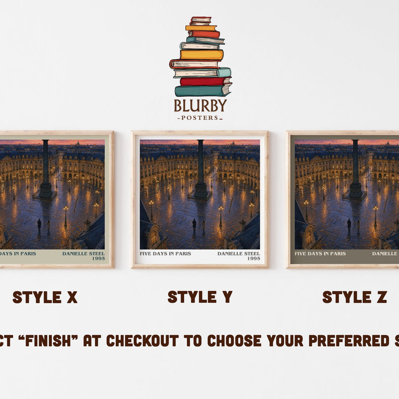 Five Days In Paris literary print in frame leaning in hallway – romance wall art