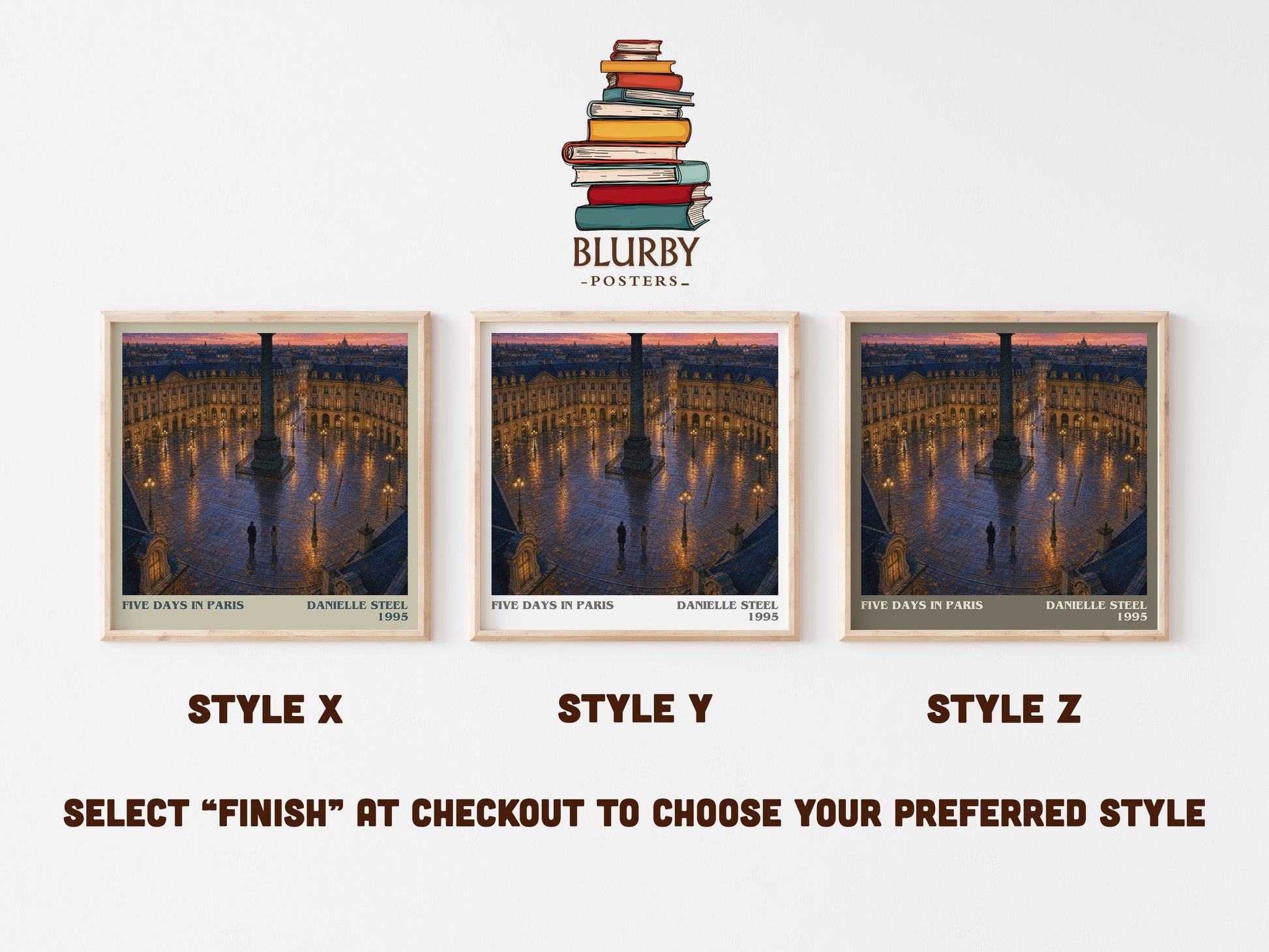 Five Days In Paris literary print in frame leaning in hallway – romance wall art