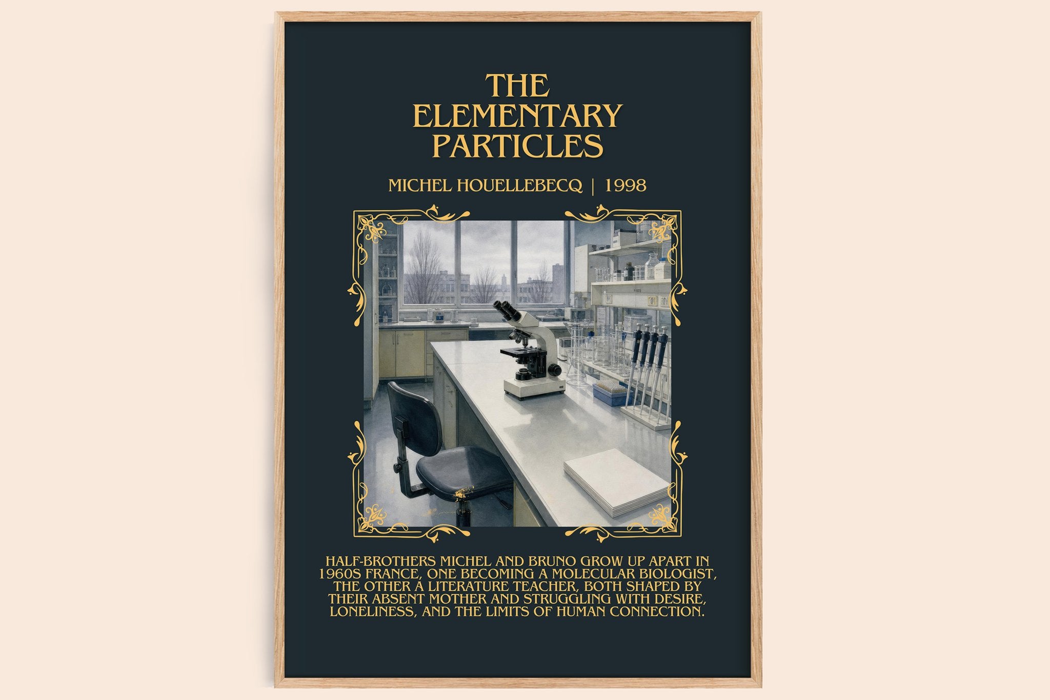 The Elementary Particles Minimalist Book Poster by Michel Houellebecq