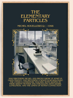 The Elementary Particles Minimalist Book Poster by Michel Houellebecq – book poster