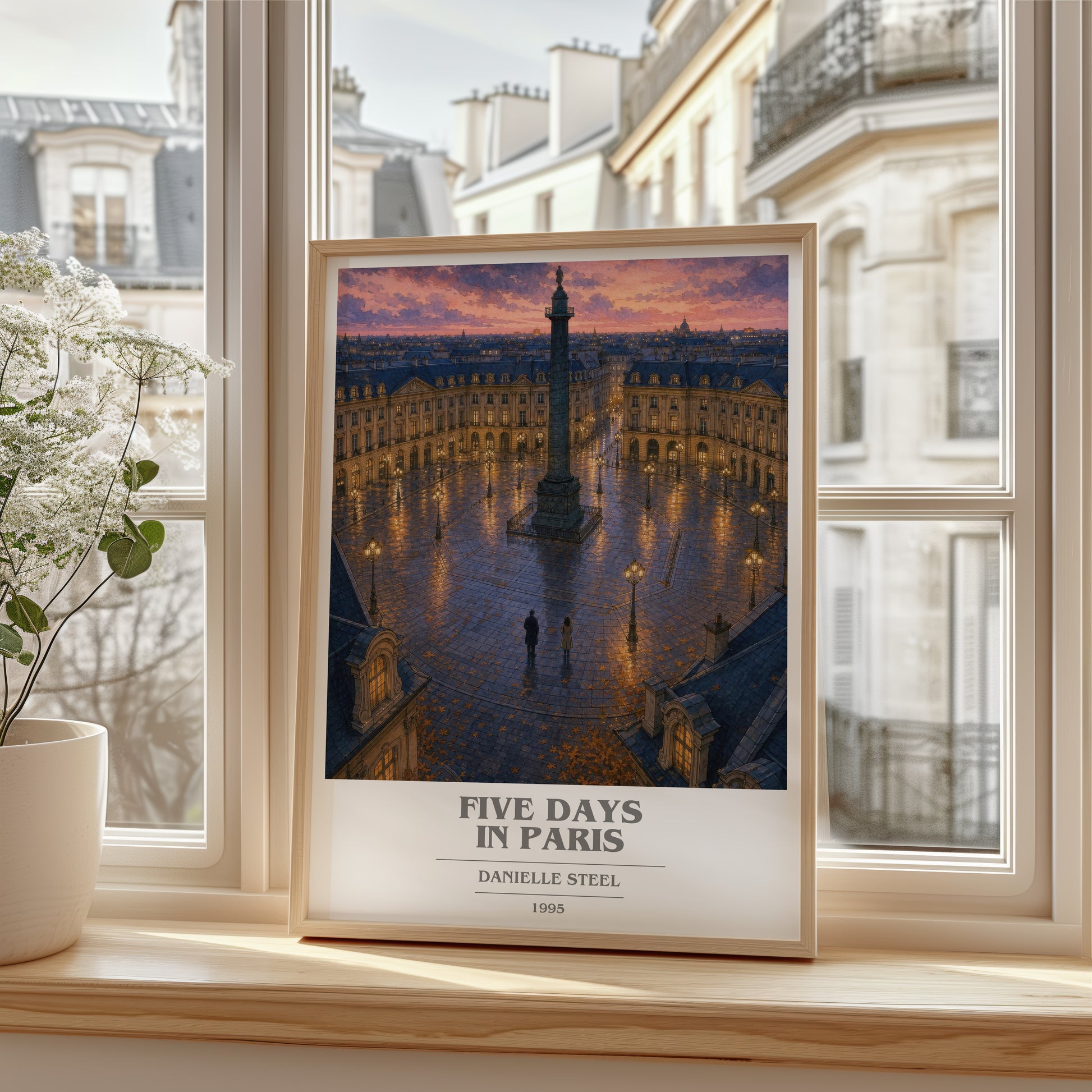 Five Days In Paris book cover poster colour and style options – Danielle Steel book art