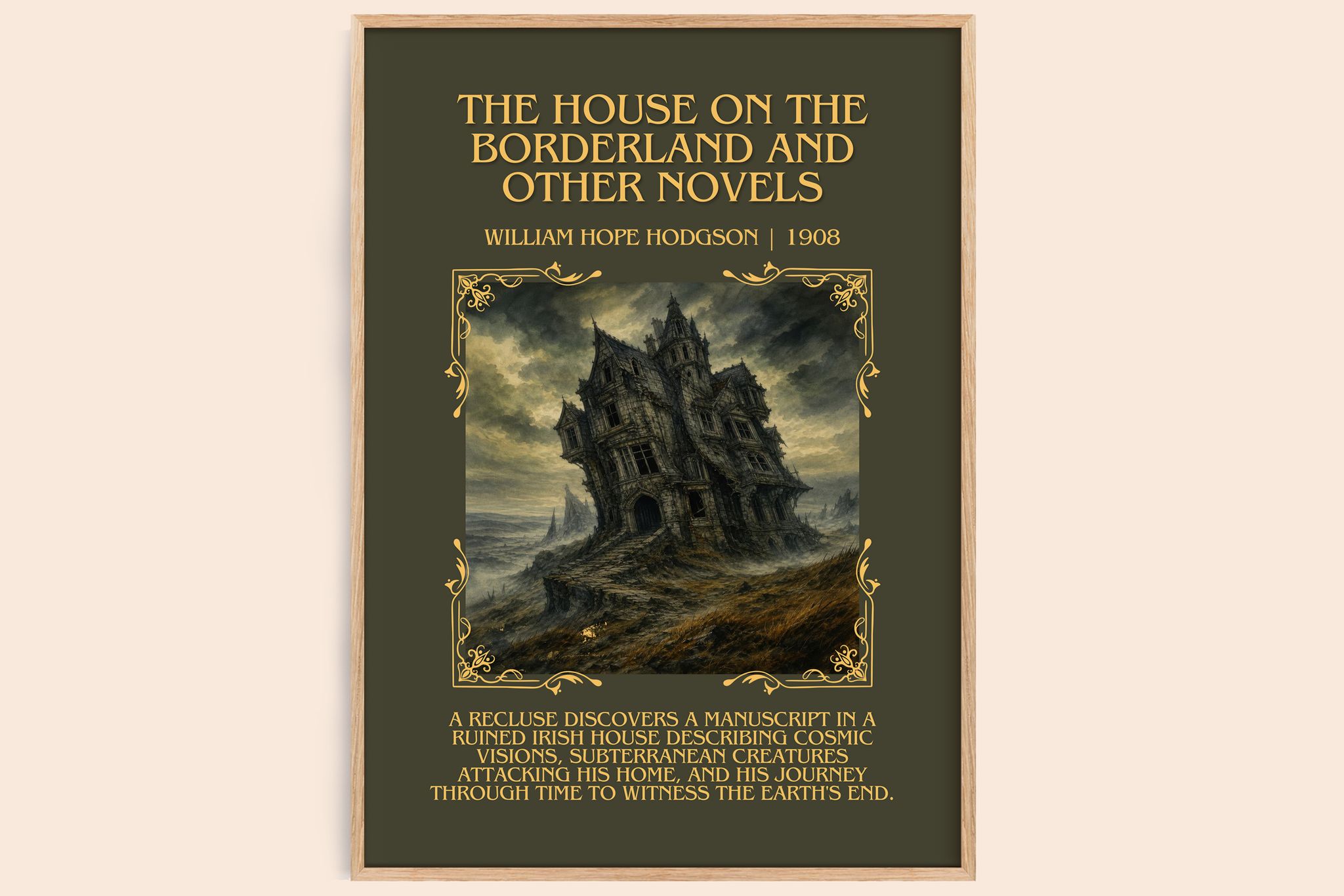 The House On The Borderland And Other Novels Minimalist Book Poster by William Hope Hodgson