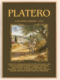 Platero Minimalist Book Poster by Juan Ramón Jiménez – book poster