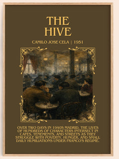 The Hive Minimalist Book Poster by Camilo José Cela – book poster