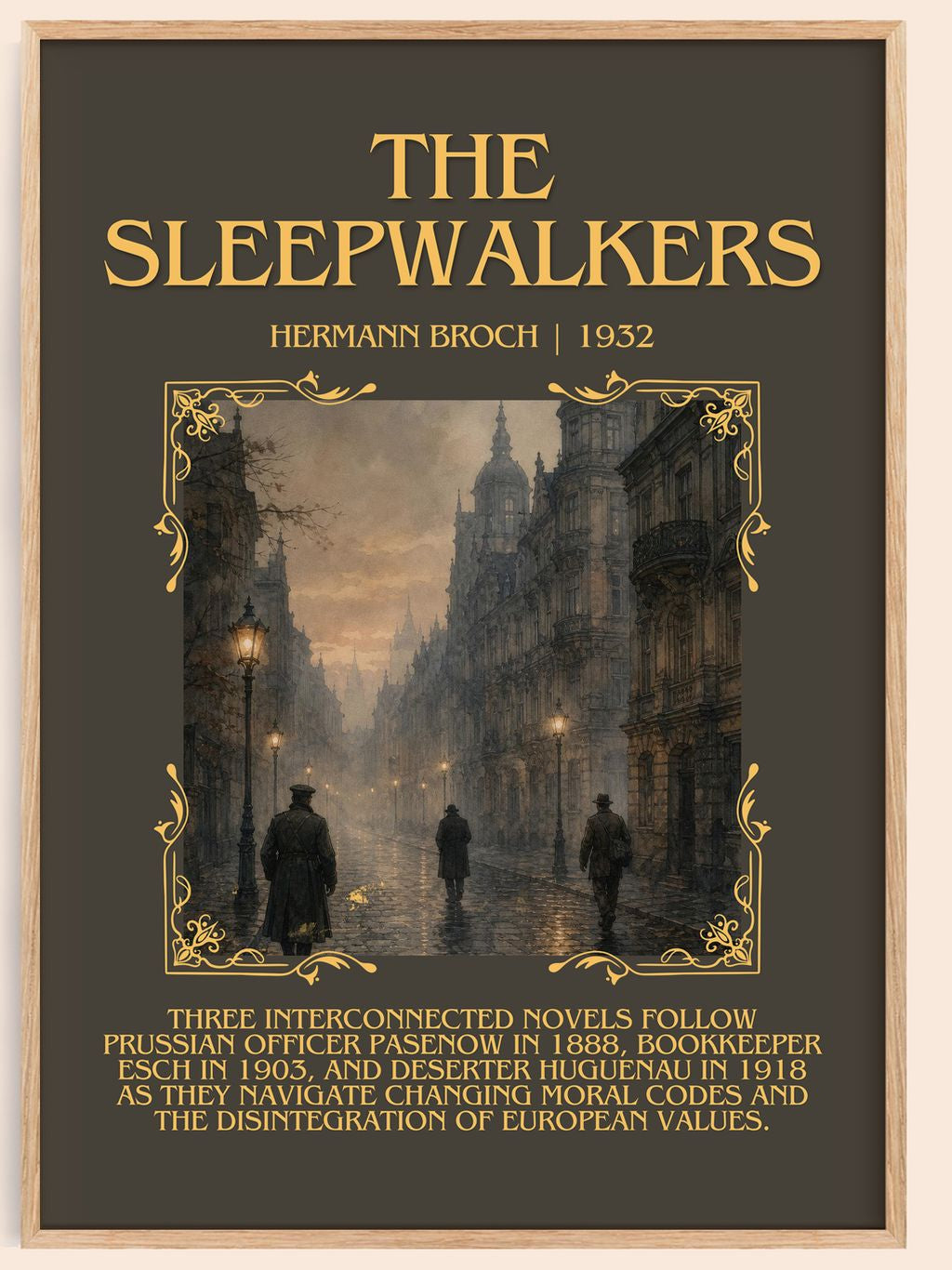 The Sleepwalkers Minimalist Book Poster by Hermann Broch – book poster