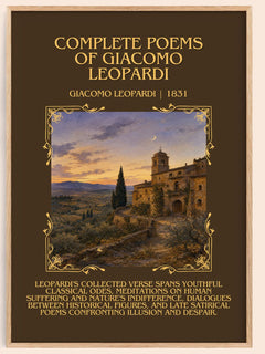 Complete Poems of Giacomo Leopardi Minimalist Book Poster by Giacomo Leopardi – book poster