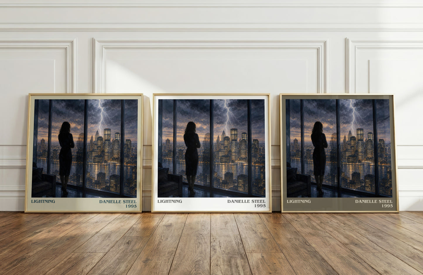 Lightning literary art print colour and style options – Danielle Steel book art