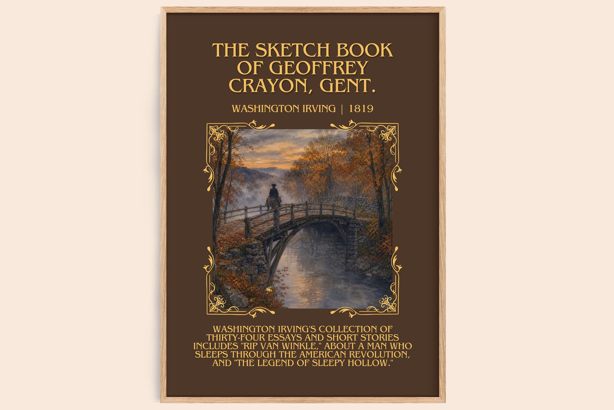 The Sketch Book Of Geoffrey Crayon, Gent. Minimalist Book Poster by Washington Irving