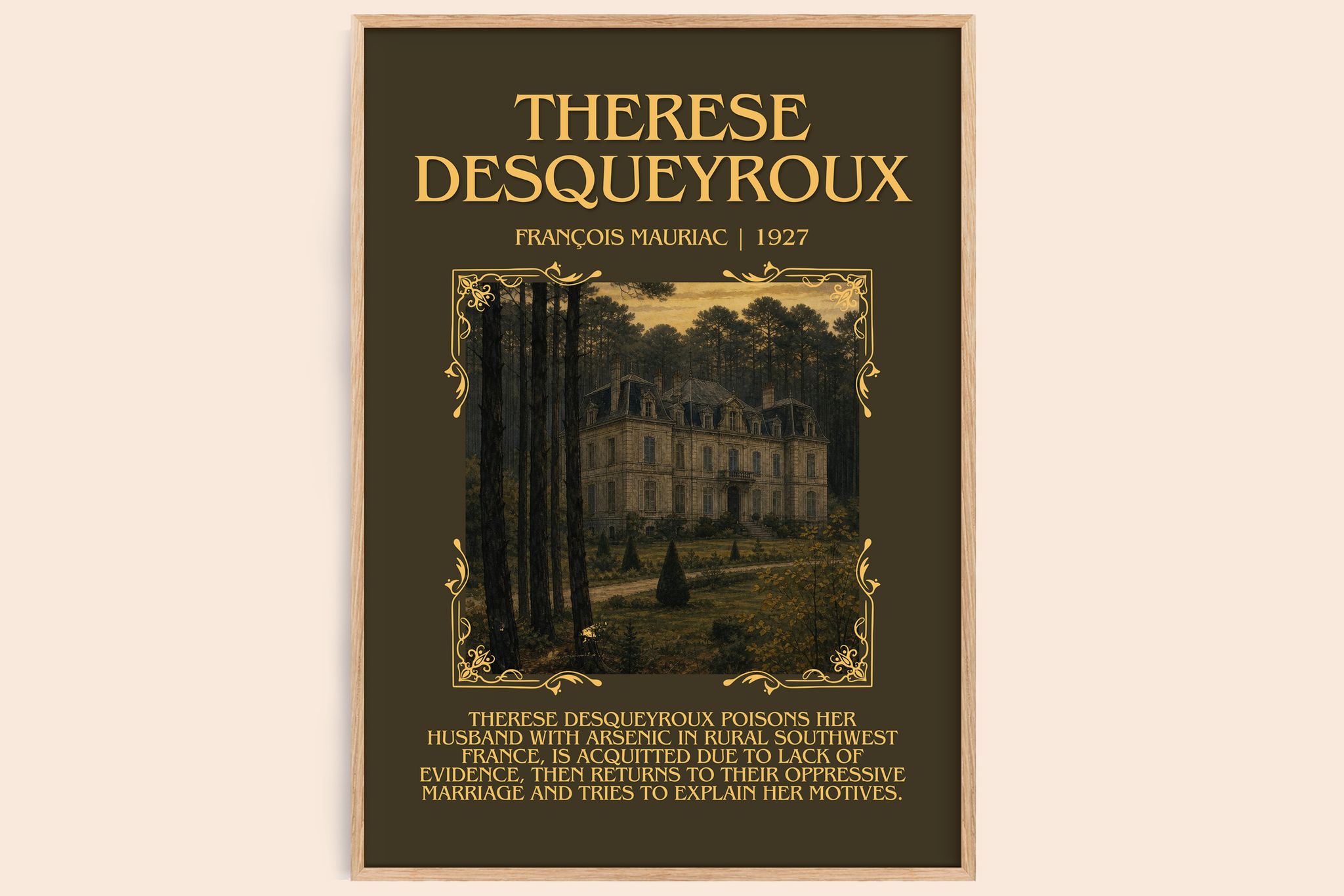 Thérèse Desqueyroux Minimalist Book Poster by François Mauriac