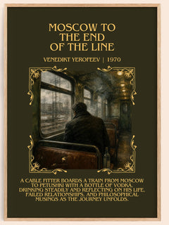 Moscow to the End of the Line Minimalist Book Poster by V. Yerofeev – book poster
