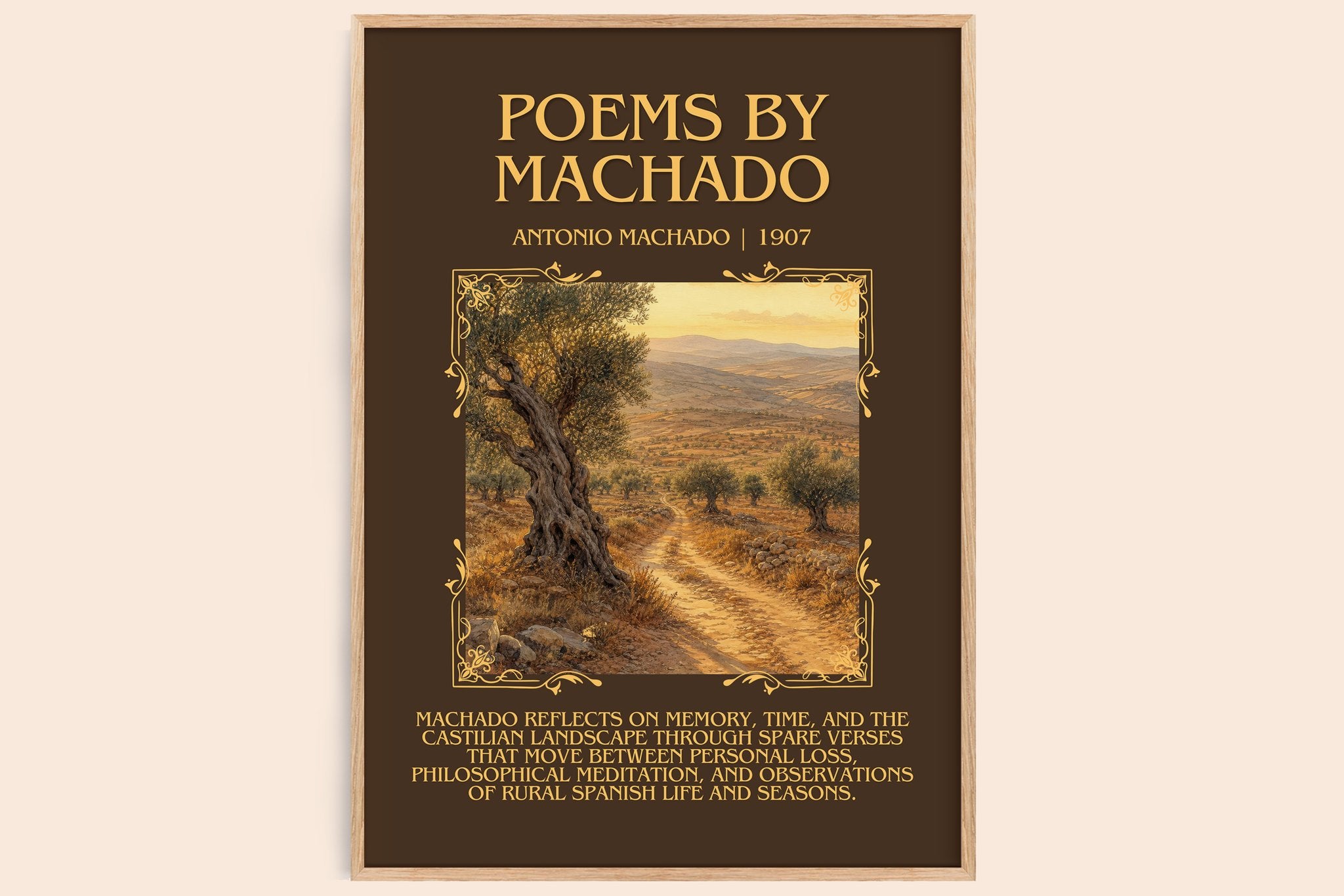 Poems by Machado Minimalist Book Poster by Antonio Machado