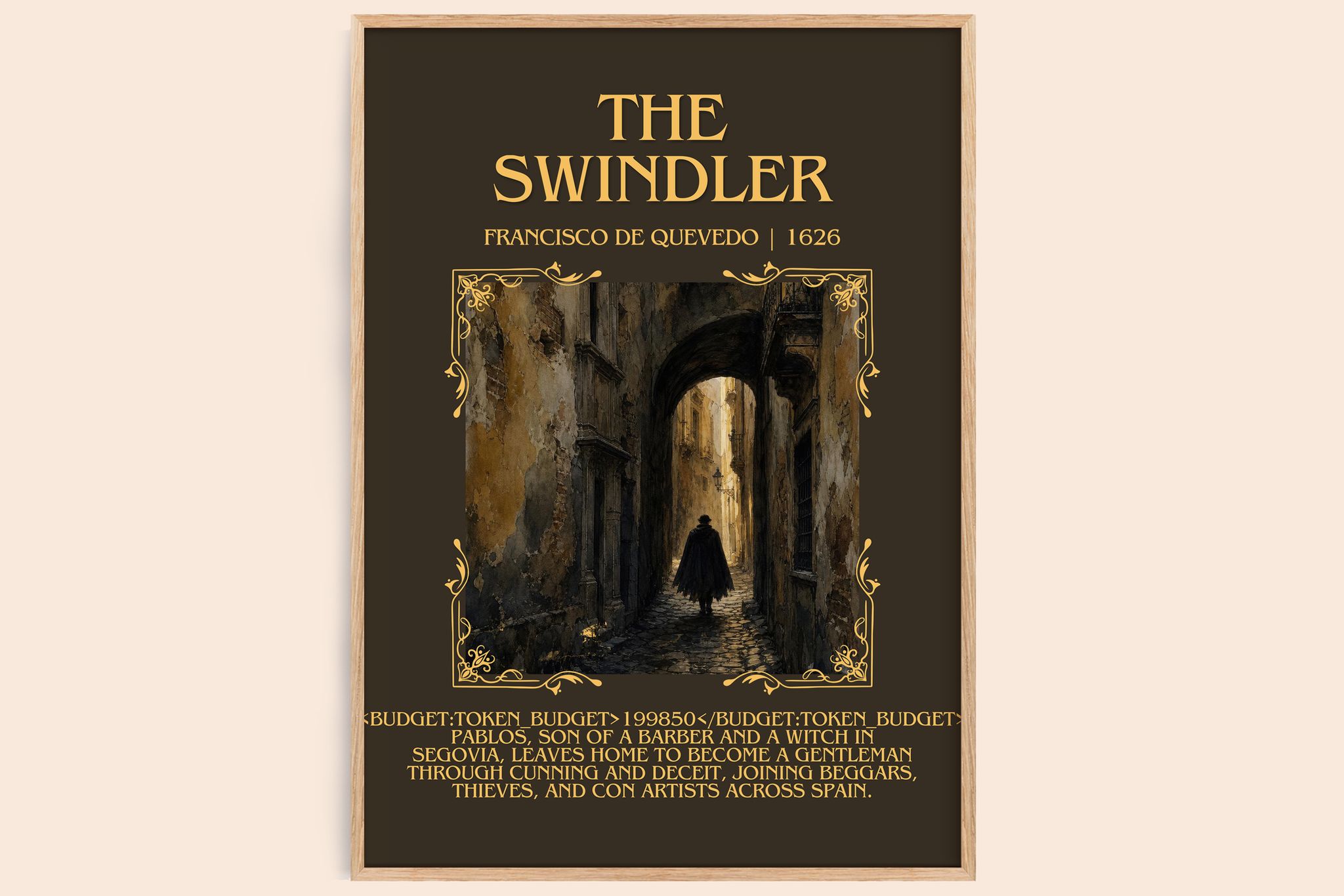 The Swindler Minimalist Book Poster by Francisco de Quevedo