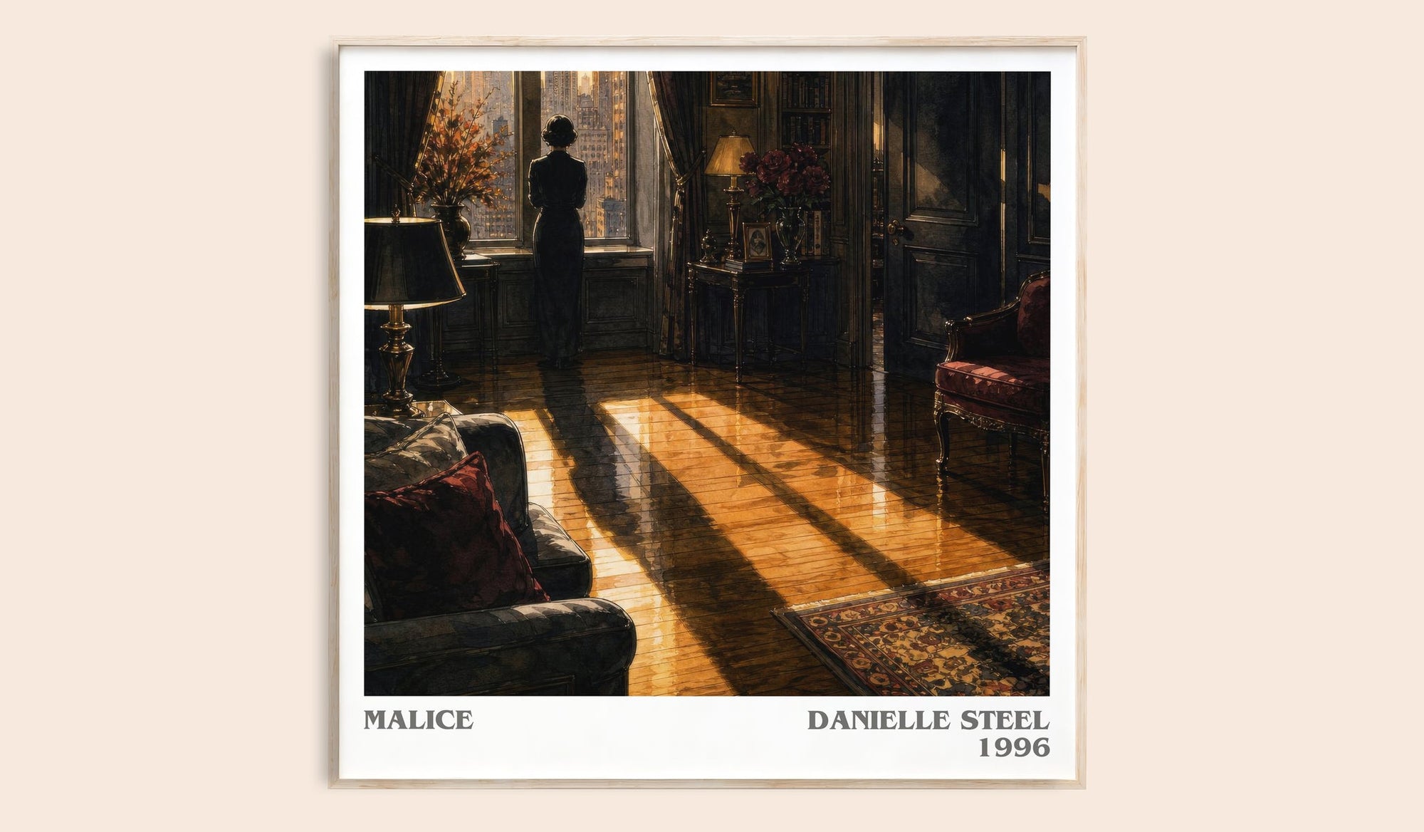 Malice literary book poster by Danielle Steel – framed literary art print