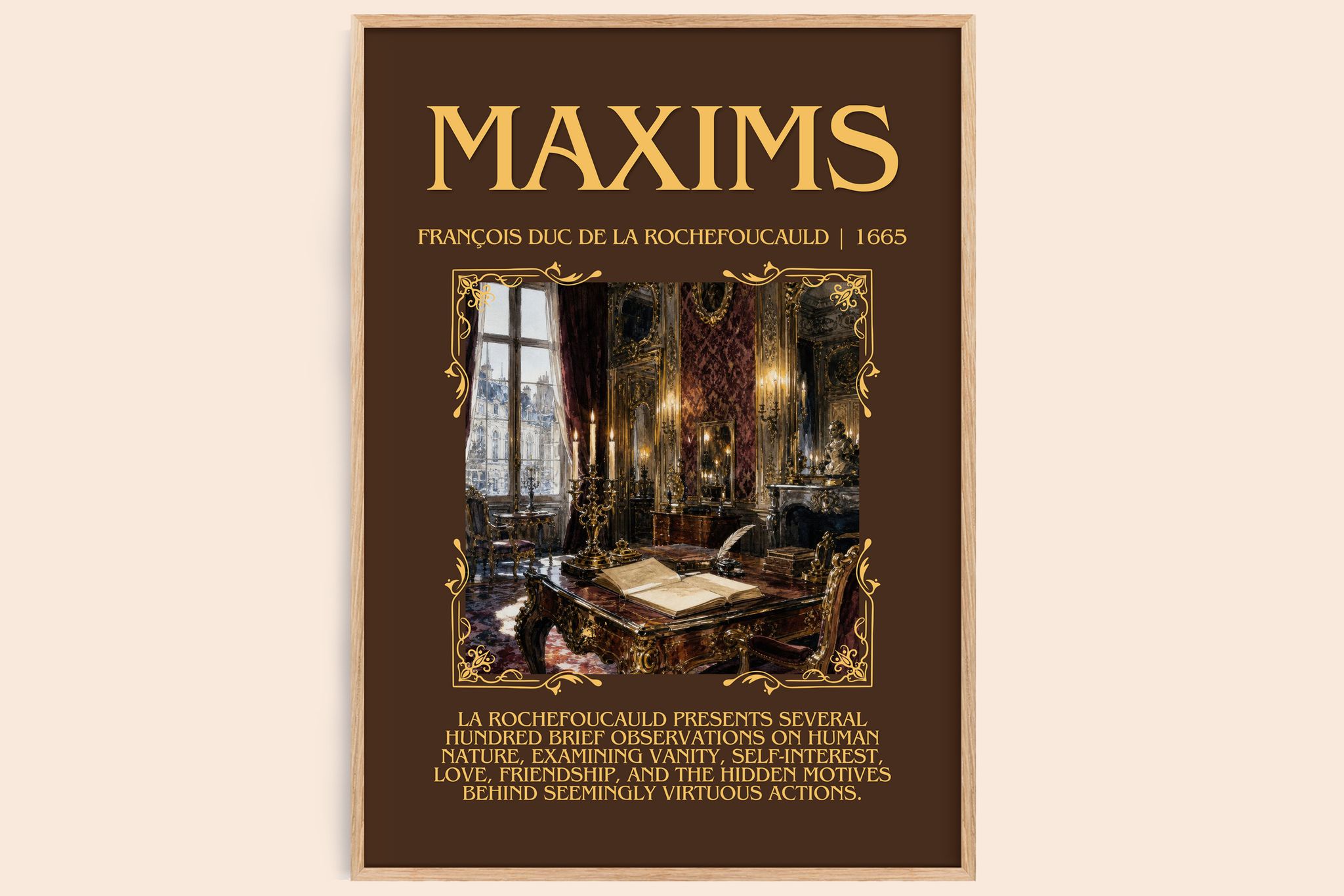 Maxims Minimalist Book Poster by François duc de La Rochefoucauld