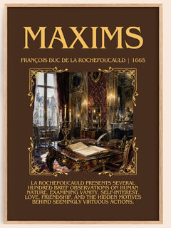 Maxims Minimalist Book Poster by François duc de La Rochefoucauld – book poster