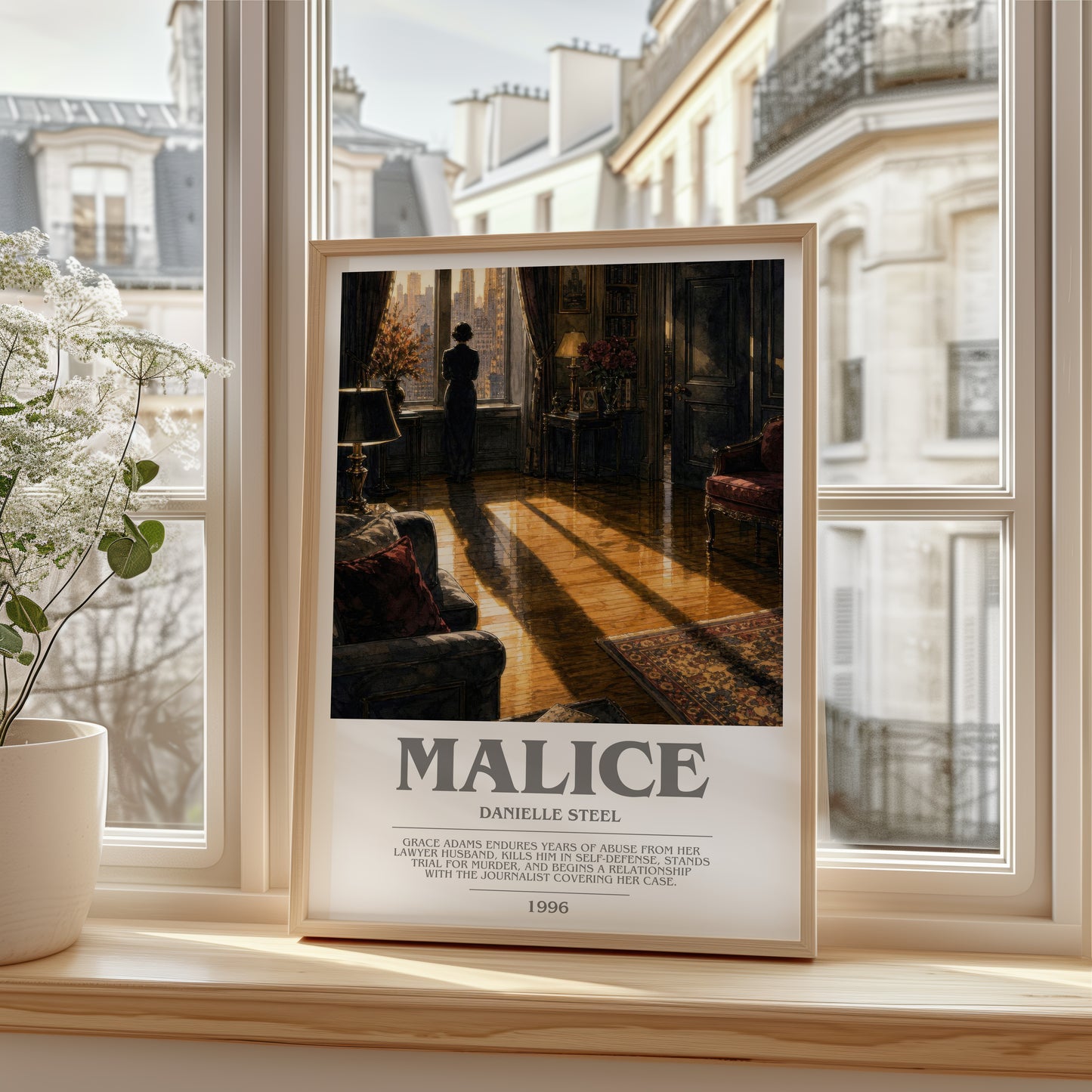 Malice bookish poster colour and style options – Danielle Steel book art