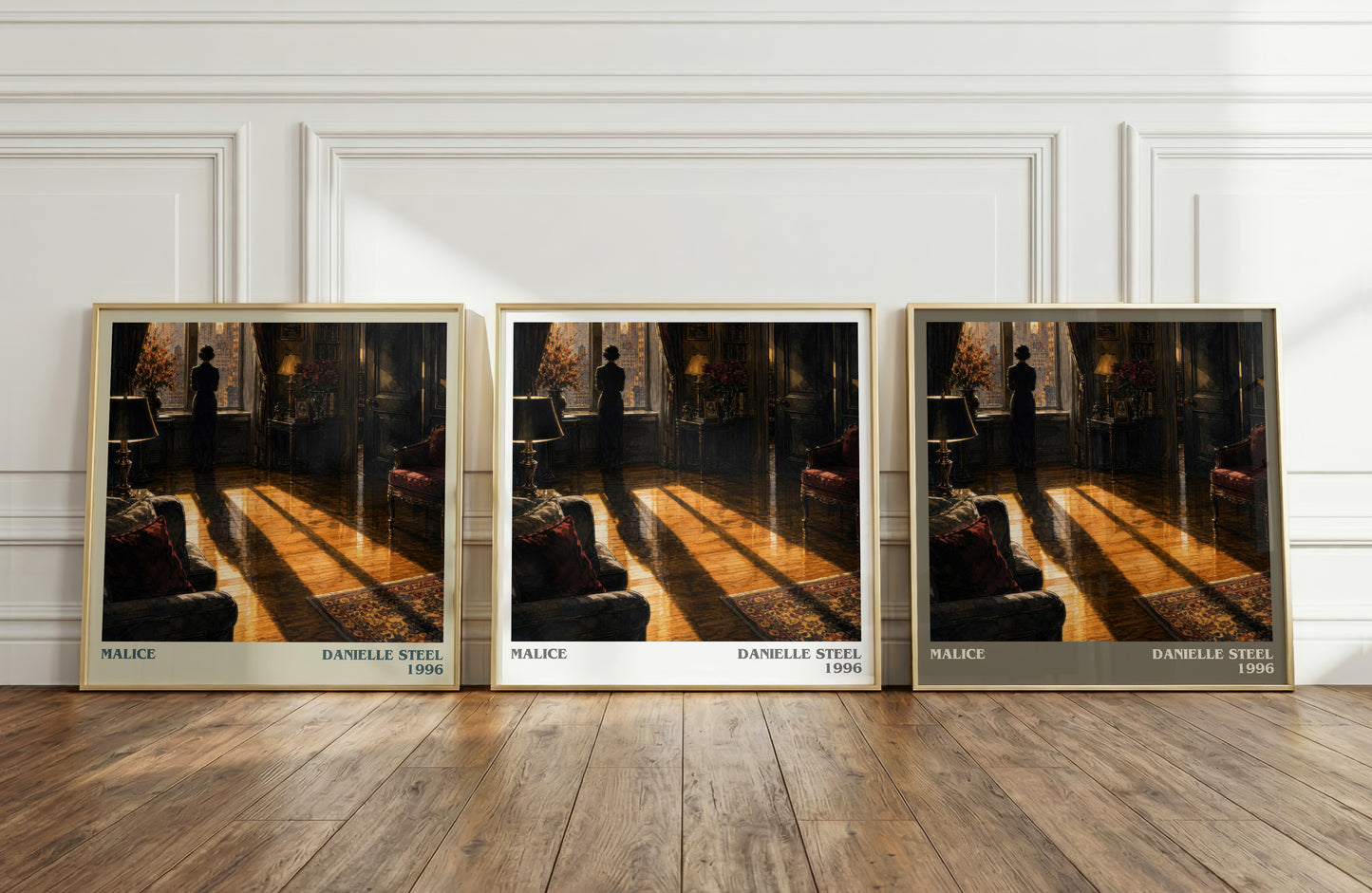 Malice literary art print colour and style options – Danielle Steel book art