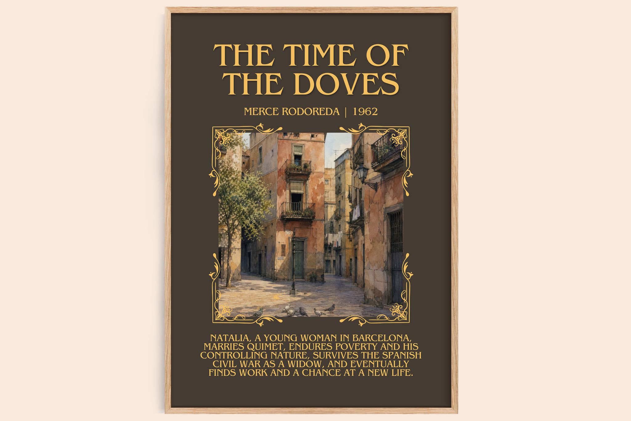 The Time Of The Doves Minimalist Book Poster by Merce Rodoreda