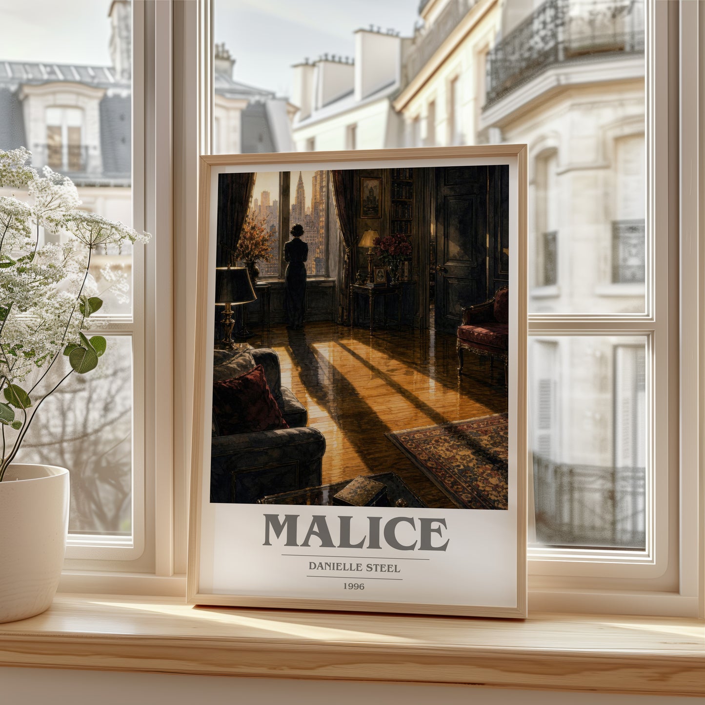 Malice book cover poster colour and style options – Danielle Steel book art
