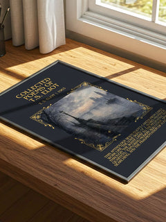 Collected Poems of T.S. Eliot Minimalist Book Poster by T. S. Eliot – print on a sunlit desk
