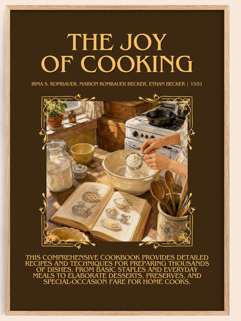 Joy of Cooking Minimalist Book Poster by I. Becker – book poster
