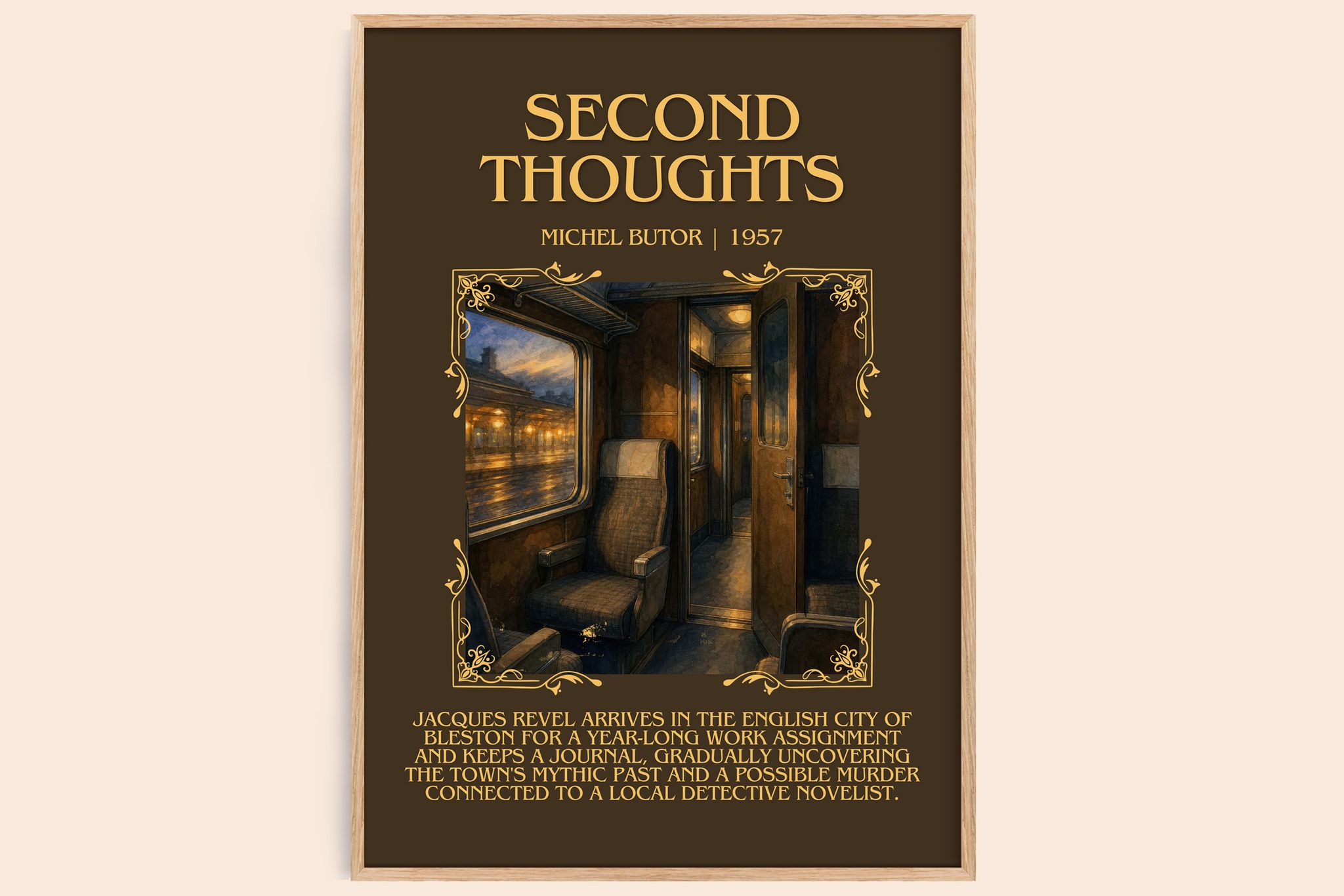 Second Thoughts Minimalist Book Poster by Michel Butor