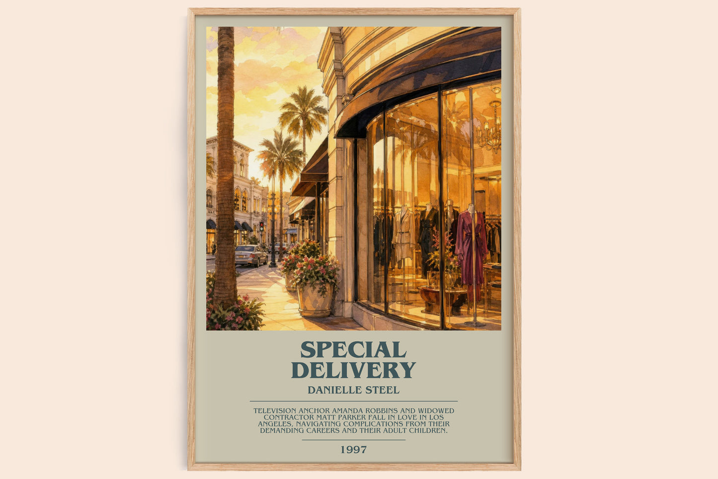Special Delivery bookish book poster by Danielle Steel – framed literary art print