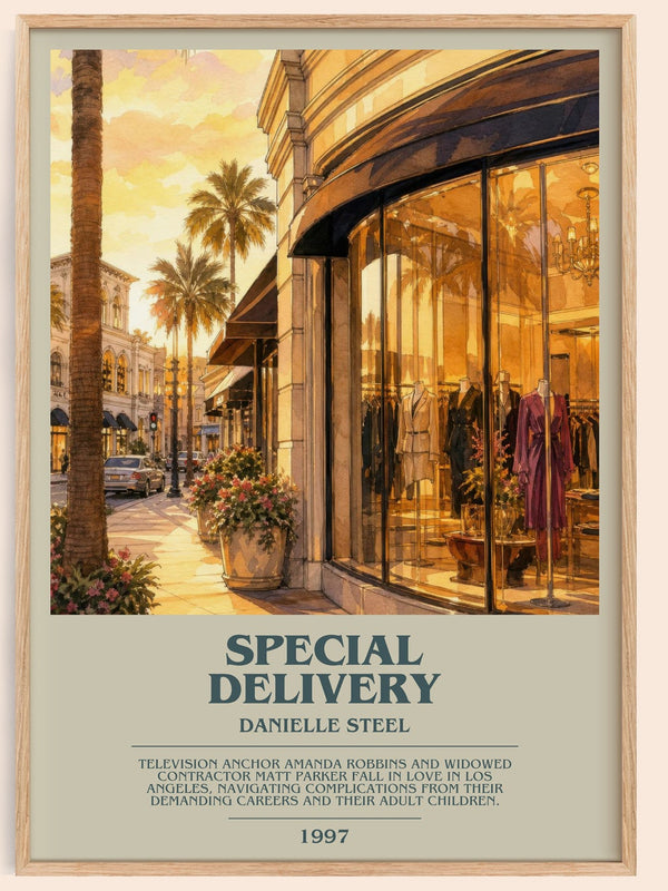Special Delivery bookish book poster by Danielle Steel – framed literary art print