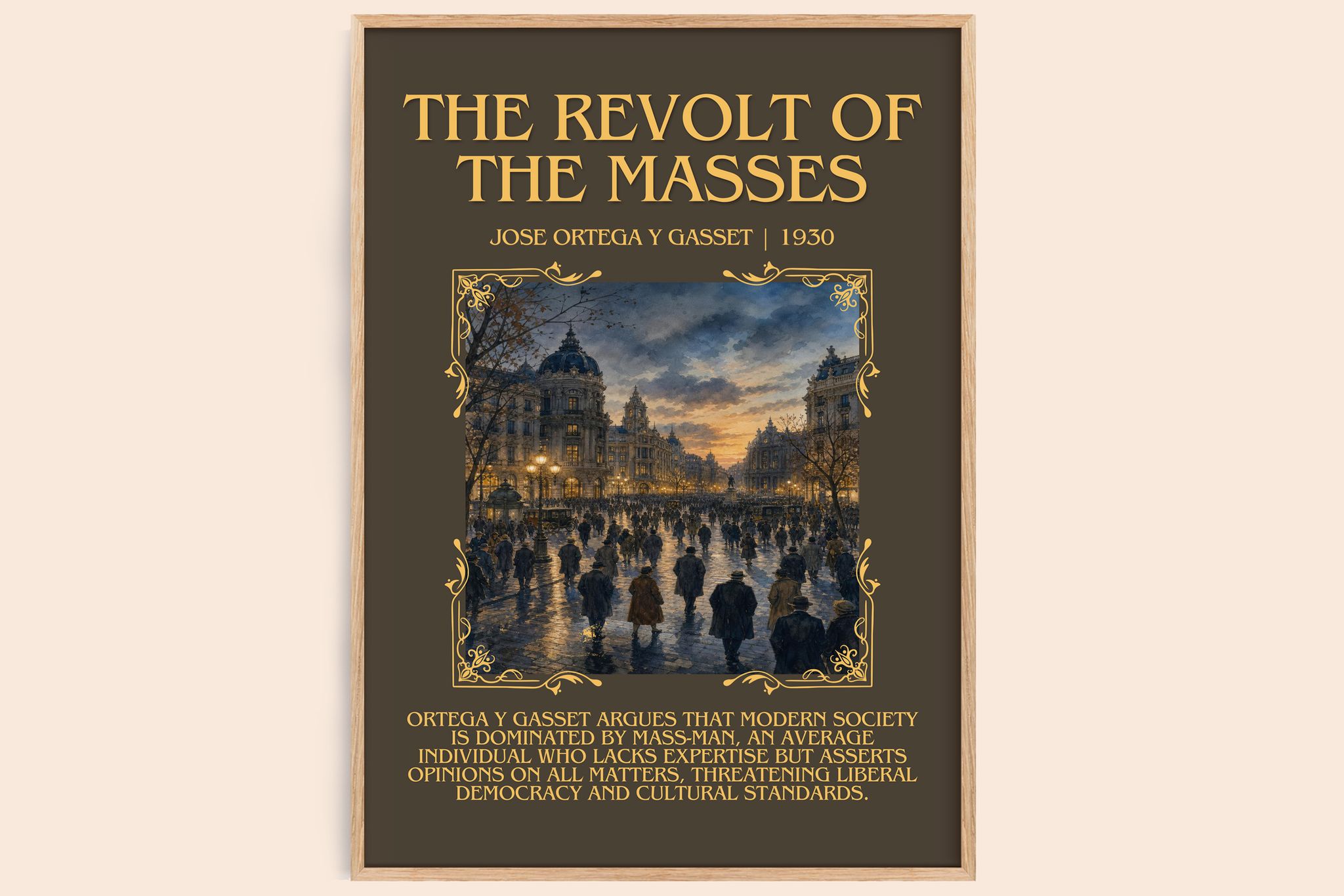 Revolt of the Masses Minimalist Book Poster by José Ortega y Gasset