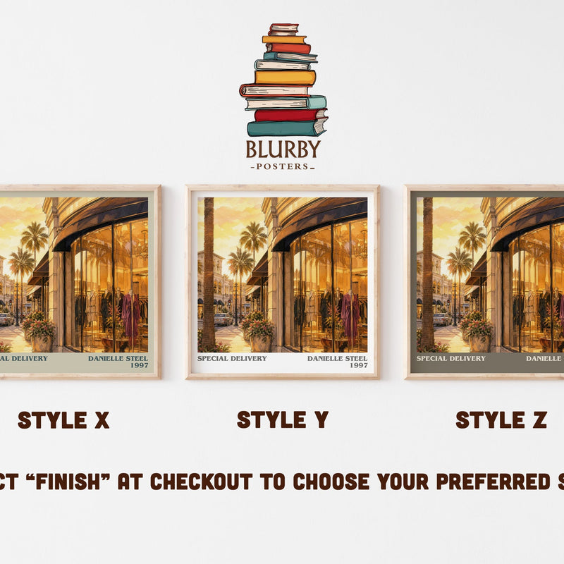 Special Delivery literary print in frame leaning in hallway – contemporary fiction wall art