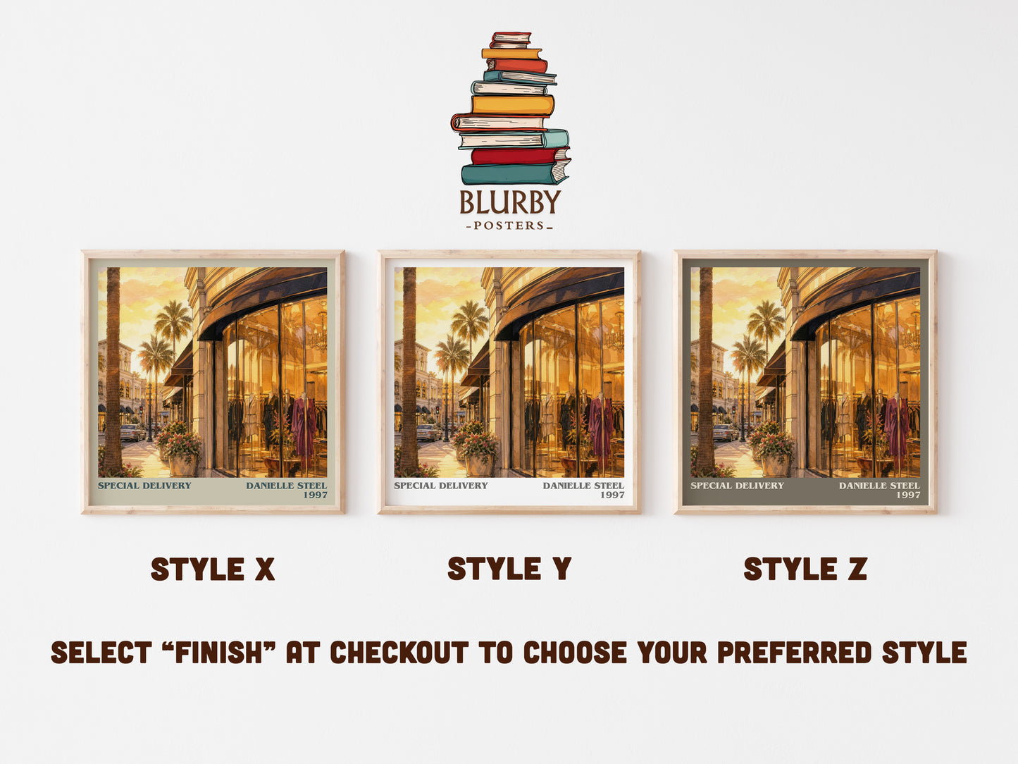 Special Delivery literary print in frame leaning in hallway – contemporary fiction wall art