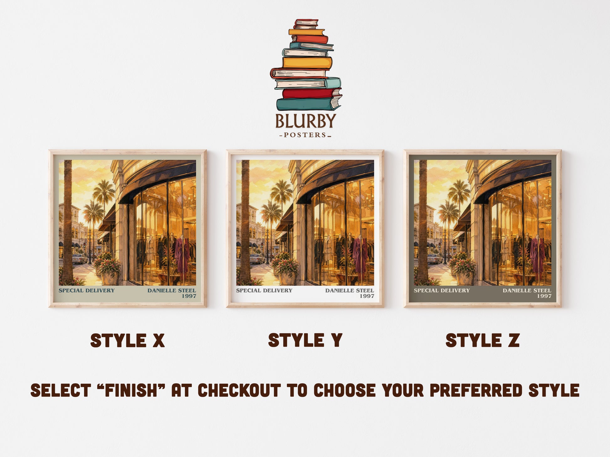 Special Delivery literary print in frame leaning in hallway – contemporary fiction wall art