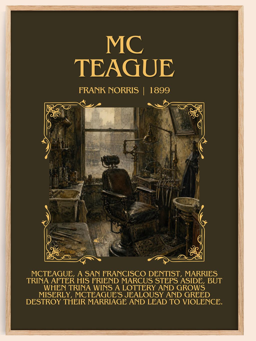 Mc Teague Minimalist Book Poster by Frank Norris – book poster
